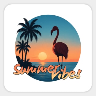 Flamingo Sunset – Summer Vibes Only Sticker
